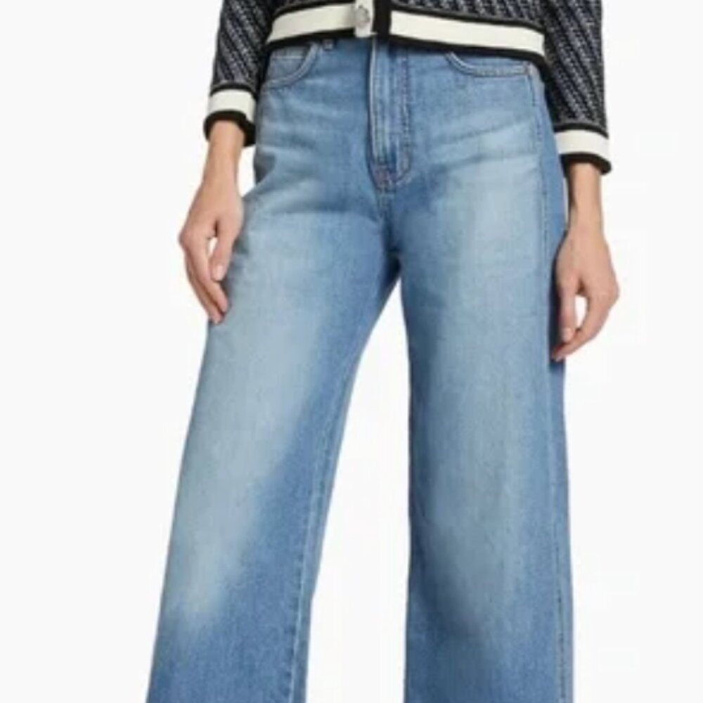 Veronica beard Taylor Cropped High Rise Wide leg jean 29 NWT